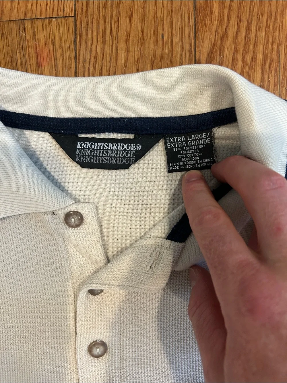 Knightsbridge Polo Shirt Mens Extra Large Beige Short Sleeve Pocket Vintage